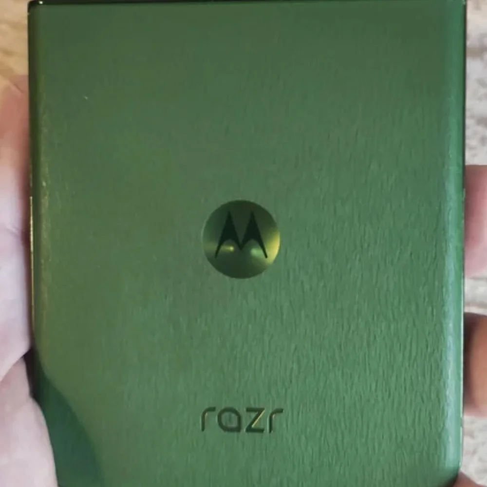 Motorola Black and Green Flip Phone